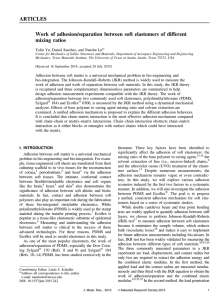 ARTICLES Work of adhesion/separation between soft elastomers of different mixing ratios