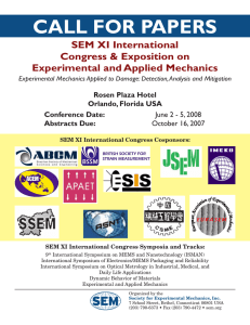 Call for PaPers seM XI International Congress &amp; exposition on