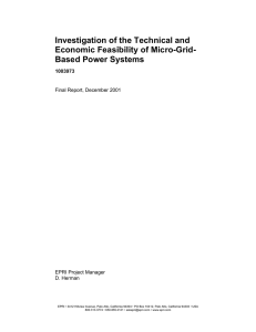 Investigation of the Technical and Economic Feasibility of Micro-Grid- Based Power Systems