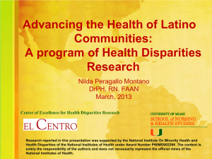 Advancing the Health of Latino Communities: A program of Health Disparities Research