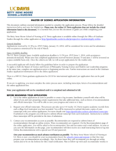 This document outlines essential information needed to complete the application... MASTER OF SCIENCE APPLICATION INFORMATION