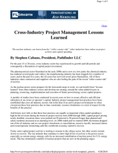 Cross-Industry Project Management Lessons Learned