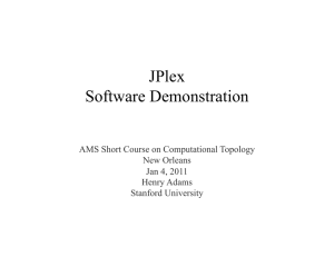 JPlex Software Demonstration AMS Short Course on Computational Topology New Orleans