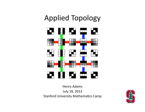 Applied Topology  Henry Adams  July 18, 2013  Stanford University MathemaAcs Camp 