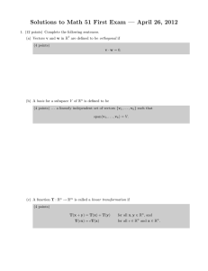 Solutions to Math 51 First Exam — April 26, 2012