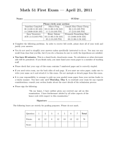 Math 51 First Exam — April 21, 2011