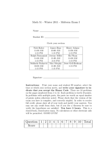 Math 51 - Winter 2011 - Midterm Exam I