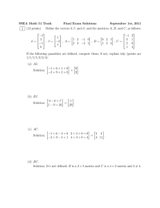 SSEA Math 51 Track Final Exam Solutions September 1st, 2011 (12 points)