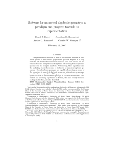 Software for numerical algebraic geometry: a paradigm and progress towards its implementation