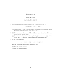 Homework 1 Math / ECE 430 due Friday, Feb. 1, 2013