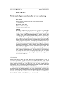 Mathematical problems in radar inverse scattering TOPICAL REVIEW Brett Borden