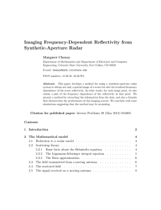 Imaging Frequency-Dependent Reflectivity from Synthetic-Aperture Radar Margaret Cheney