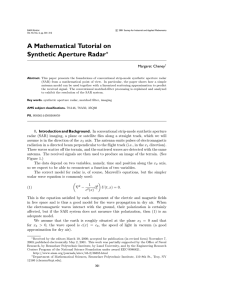 A Mathematical Tutorial on Synthetic Aperture Radar ∗ Margaret Cheney