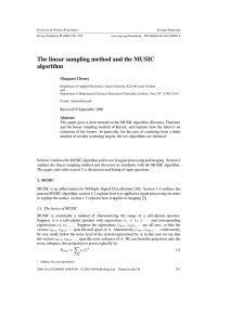 The linear sampling method and the MUSIC algorithm Margaret Cheney