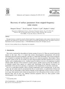 Recovery of surface parameters from stepped-frequency radar returns Margaret Cheney , David Isaacson
