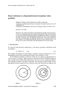 Exact solutions to a linearized inverse boundary value problem , t