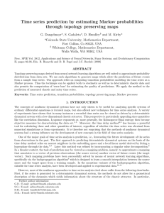 Time series prediction by estimating Markov probabilities through topology preserving maps