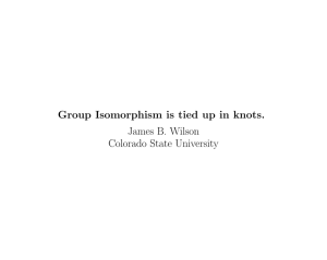 Group Isomorphism is tied up in knots. James B. Wilson