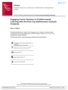 Engaging Future Teachers in Problem-based Problems PRIMUS