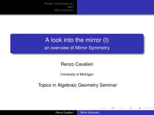 A look into the mirror (I) an overview of Mirror Symmetry