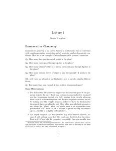 Lecture 1 Enumerative Geometry Renzo Cavalieri