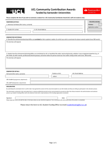 UCL Community Contribution Awards funded by Santander Universities