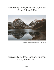 University College London, Quimsa Cruz, Bolivia 2004