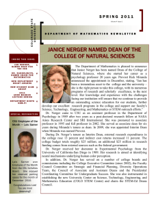 JANICE NERGER NAMED DEAN OF THE COLLEGE OF NATURAL SCIENCES