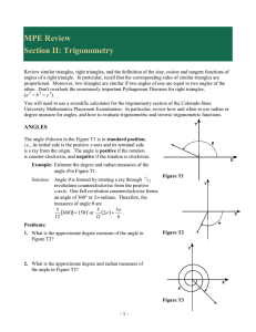 MPE Review Section II: Trigonometry