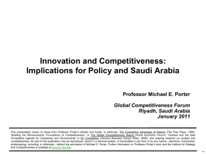 Innovation and Competitiveness: Implications for Policy and Saudi Arabia