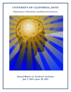 UNIVERSITY OF CALIFORNIA, DAVIS Annual Report of  Academic Activities