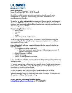 Infant Sibling Study Research Assistant ASAP 2014-2015 - Unpaid