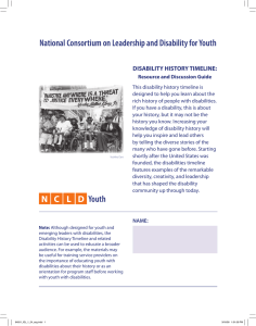 National Consortium on Leadership and Disability for Youth Disability History Timeline