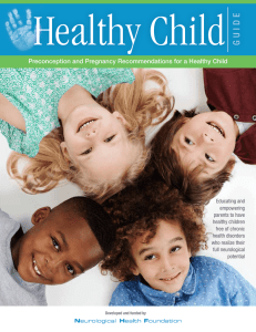 Healthy Child Preconception and Pregnancy Recommendations for a Healthy Child