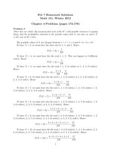 Feb 7 Homework Solutions Math 151, Winter 2012