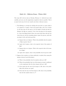 Math 151 - Midterm Exam - Winter 2012