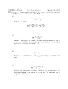 SSEA Math 41 Track Final Exam Solutions September 1st, 2011 (12 points)