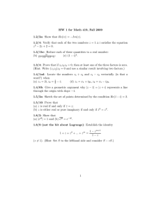 HW 1 for Math 419, Fall 2009