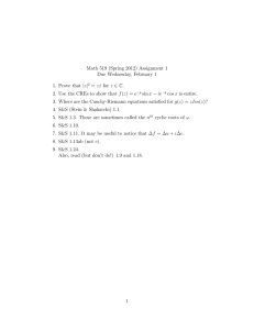 Math 519 (Spring 2012) Assignment 1 Due Wednesday, February 1