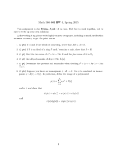 Math 366–001 HW 6, Spring 2015