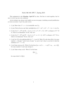 Math 366–001 HW 7, Spring 2015