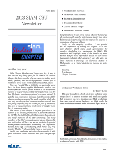 2013 SIAM CSU Newsletter