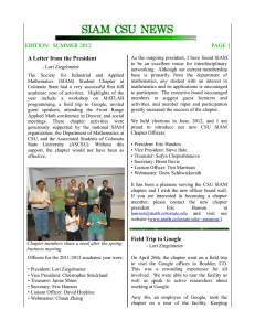 SIAM CSU NEWS EDITION:  SUMMER 2012 PAGE 1