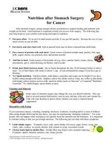 Nutrition after Stomach Surgery for Cancer