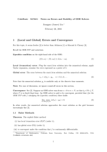 1 (Local and Global) Errors and Convergence ColoState
