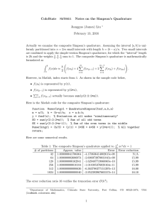 ColoState Notes on the Simpson’s Quadrature MATH451 Jiangguo (James) Liu