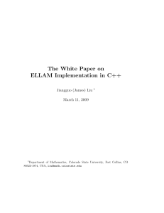 The White Paper on ELLAM Implementation in C++ Jiangguo (James) Liu
