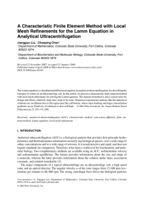 A Characteristic Finite Element Method with Local Analytical Ultracentrifugation