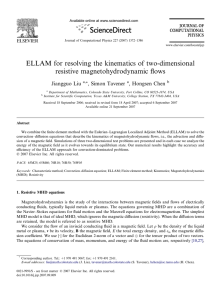 ELLAM for resolving the kinematics of two-dimensional resistive magnetohydrodynamic ﬂows Jiangguo Liu