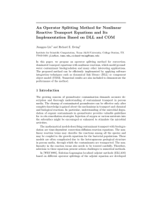 An Operator Splitting Method for Nonlinear Reactive Transport Equations and Its